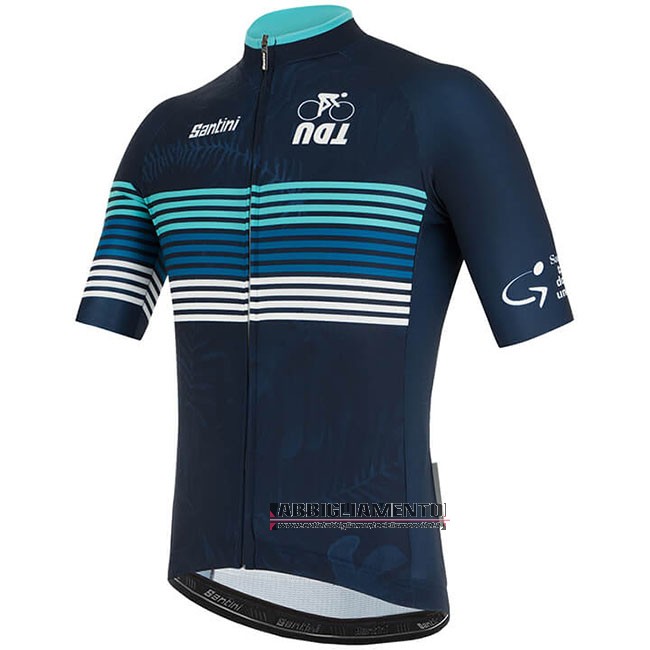 Abbigliamento Tour Down Under 2019 Manica Corta e Pantaloncino Con Bretelle Blu - Clicca l'immagine per chiudere